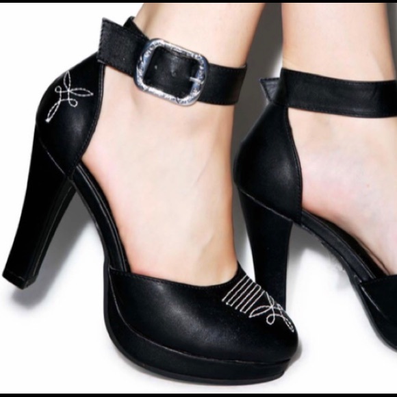 buckle platform heels